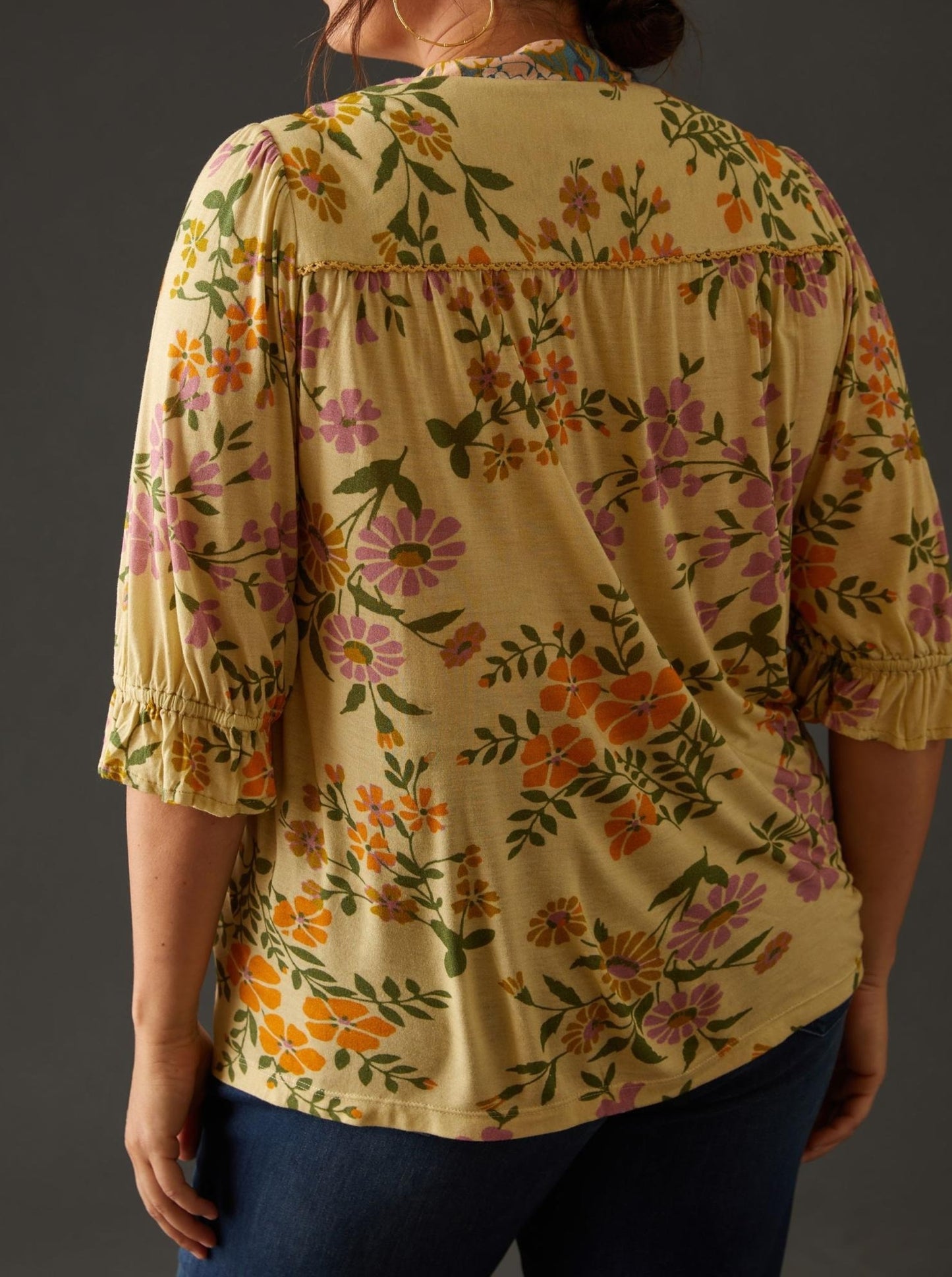 Spring Colorful Embroidered Print Top