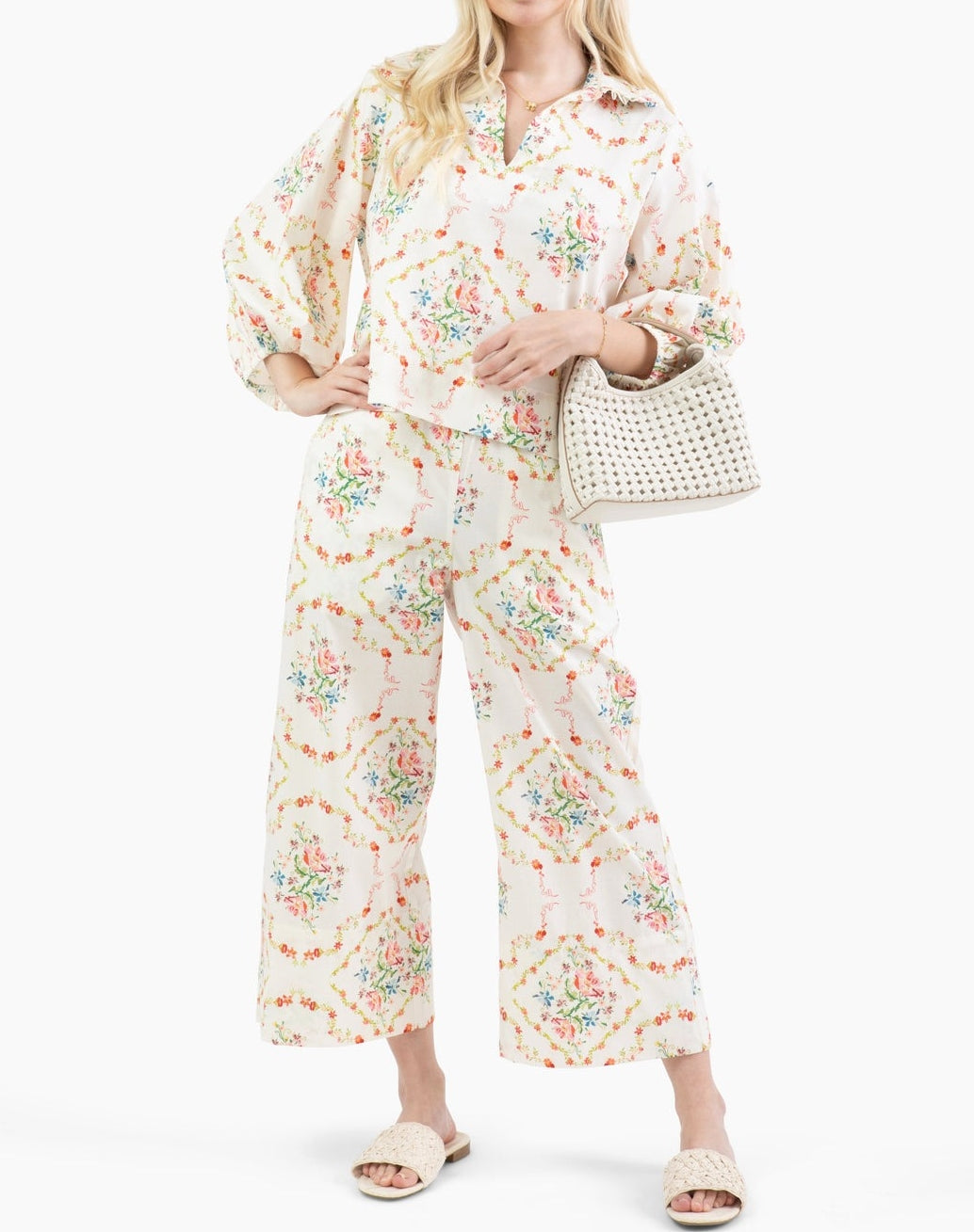 Dreamy-soft Floral Cotton Pant Set