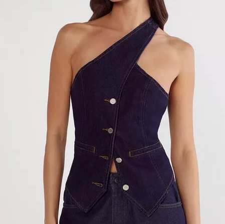 Fab Irregular Denim Top