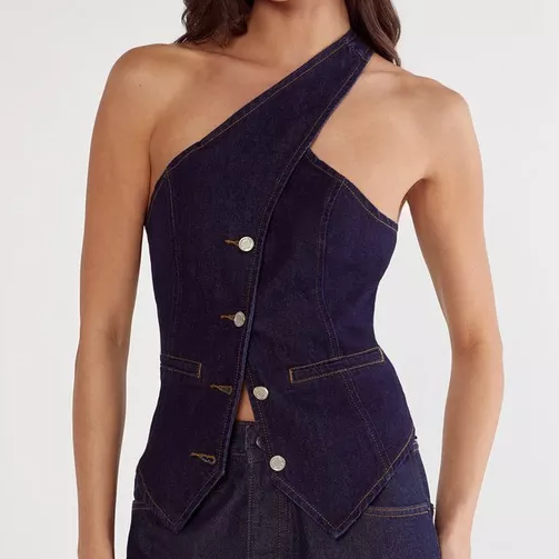 Fab Irregular Denim Top