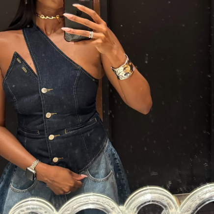 Fab Irregular Denim Top
