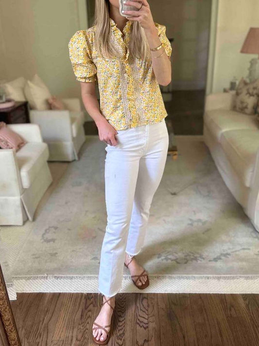 Floral Print Ruffled Top