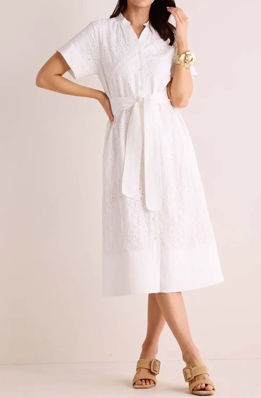 Elegant Embroidery Comfy Midi Dress