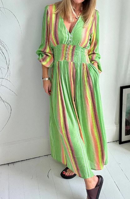 Colorful Striped Maxi Dress